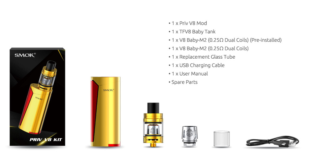 The Kit Includes of SMOK Priv V8 