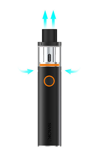 Two Air Slots Evenly Spaced on SMOK Vape Pen 22 Kit's Battery Top Part