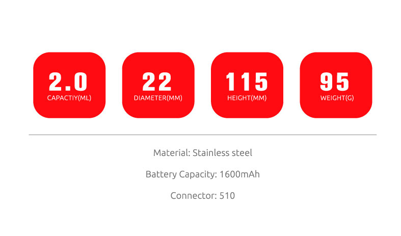 Specifications of SMOK Stick AIO Mod