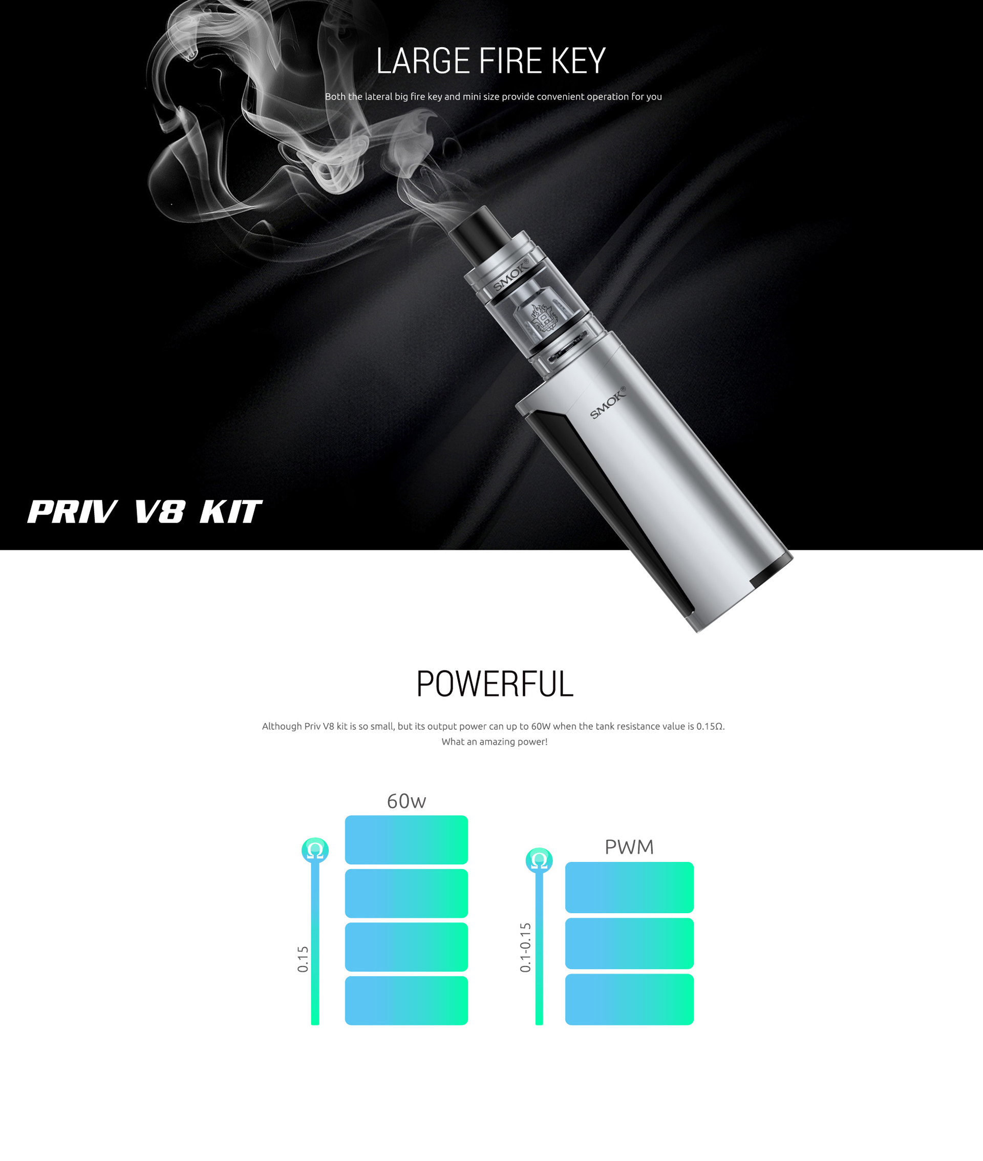 SMOK Priv V8 Kit with Large Fire Key
