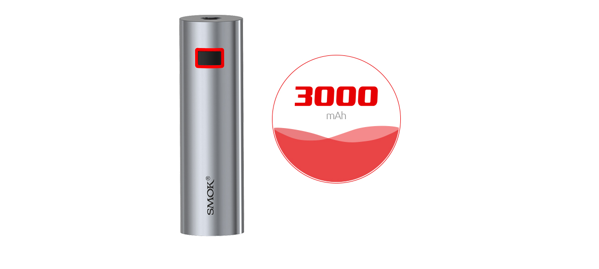 SMOK Stick X8 Kit Has 3000MAH Battery Capacity