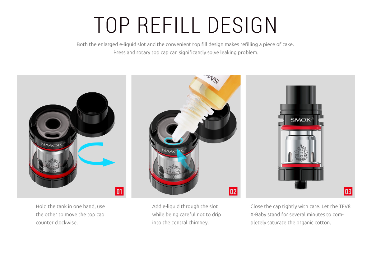 Top Refill Design - SMOK Stick X8 Vape Tank&Coil