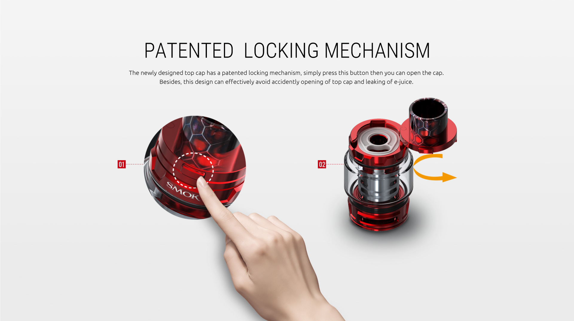 Patented Locking Mechanism of SMOK TFV12 Prince