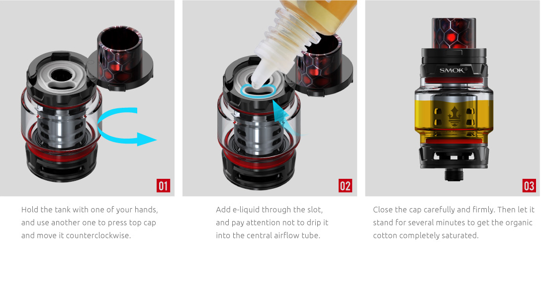 SMOK TFV12 Prince Uses Top Refill System