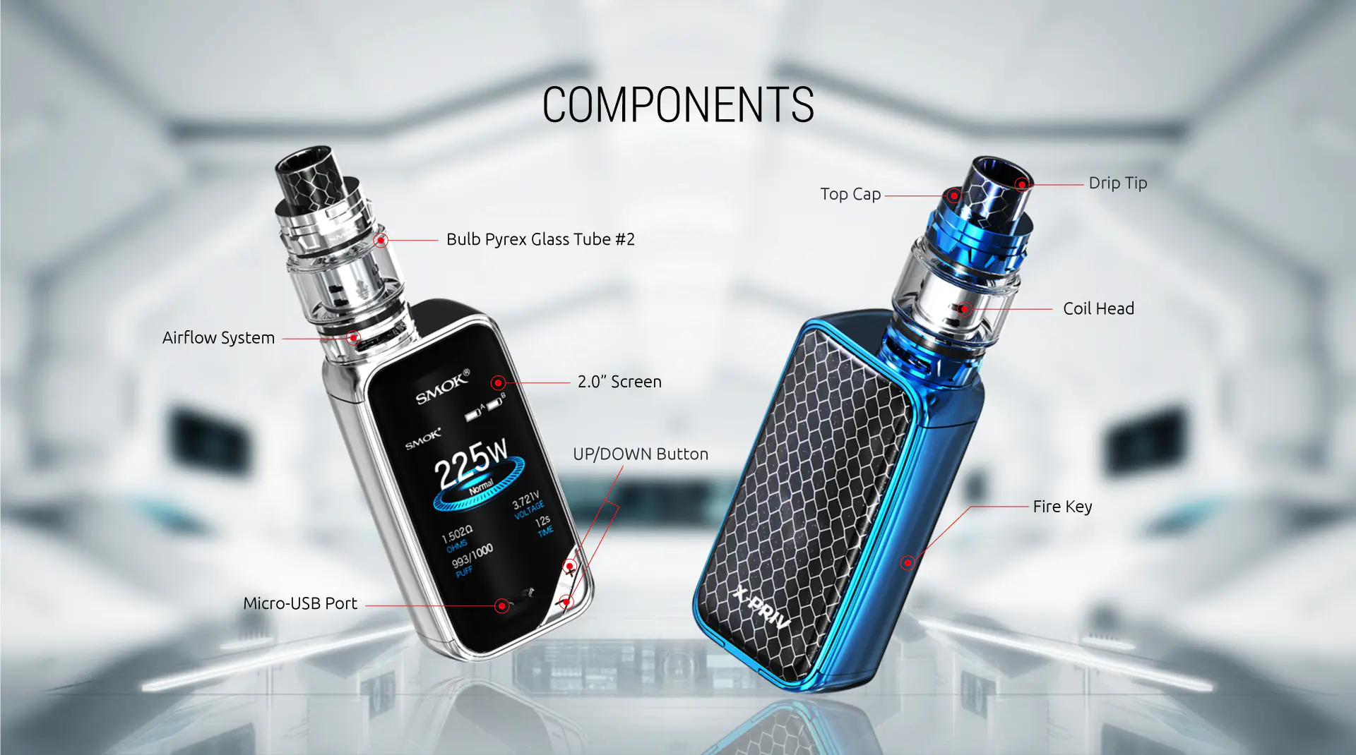 The Components of SMOK X-Priv Kit