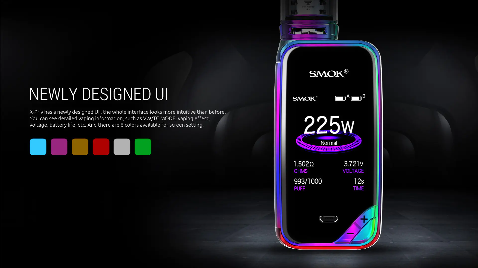 Fantastic Newly Designed UI of SMOK X-Priv Kit 
