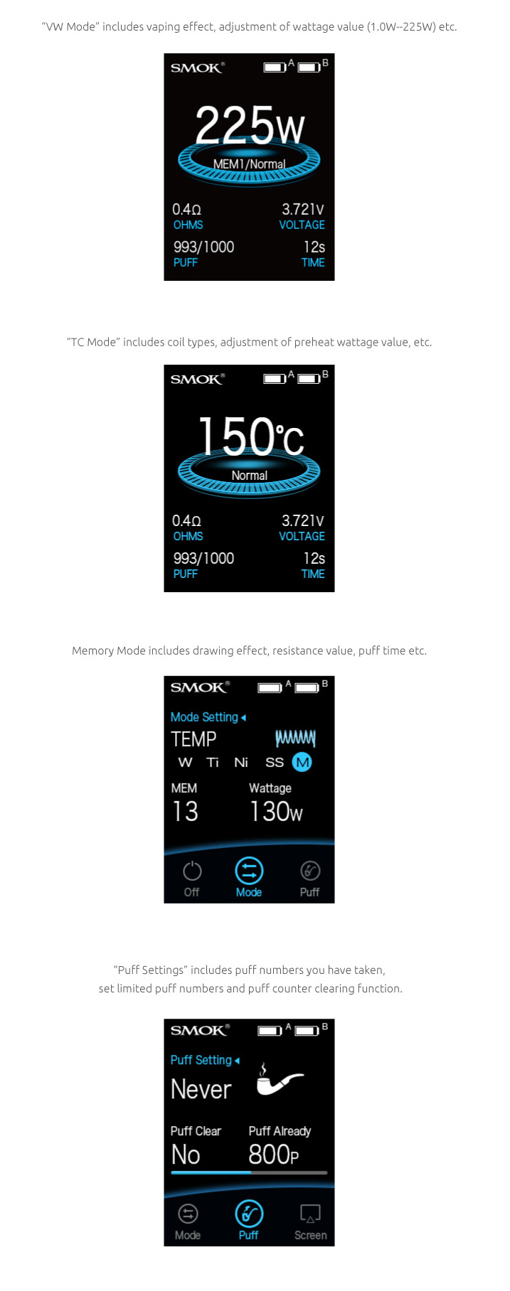 SMOK X-Priv Kit Has an Easy-to-Read Menu