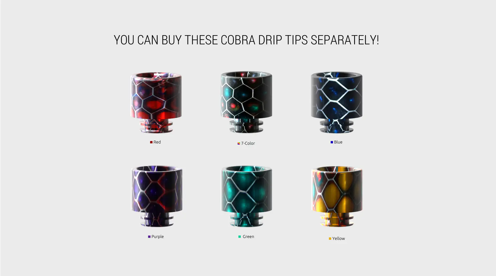 6 Colors of Cobra Drip Tips for SMOK X-Priv Kit