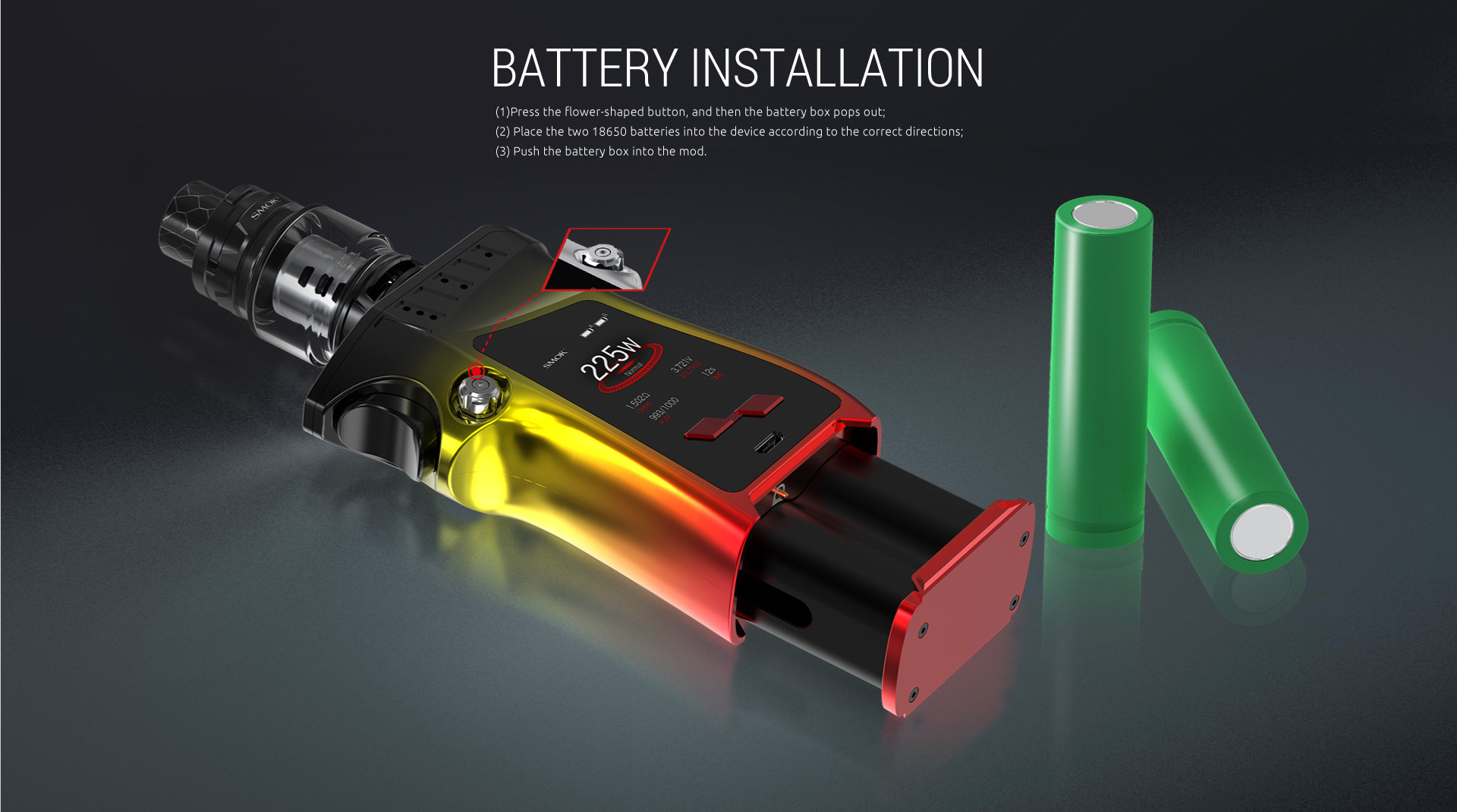 Battery Installation of SMOK Mag Kit