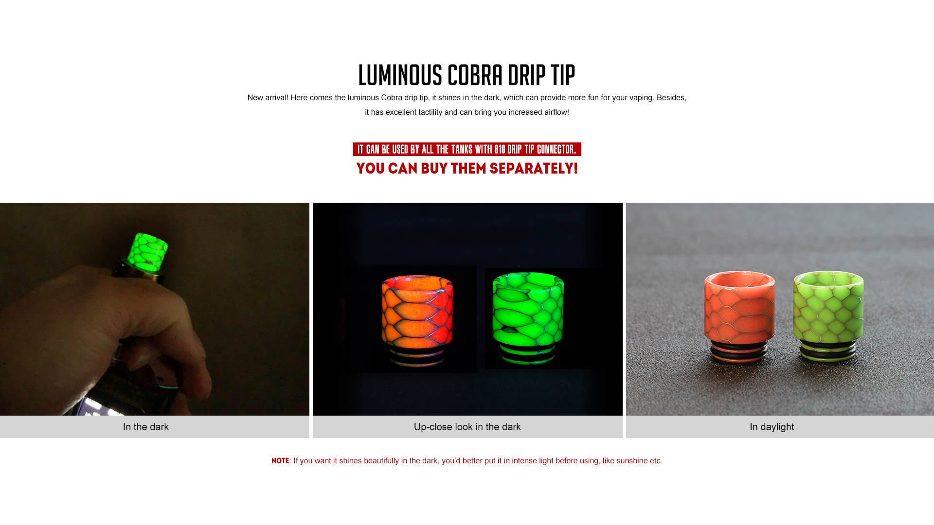 Luminous Cobra Drip Tip for SMOK TFV12 Prince