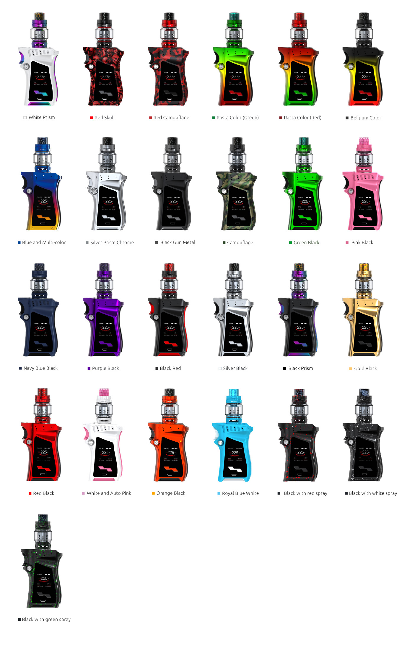 SMOK Mag 225W Kit&Mod Has 25 Colors Avaliable