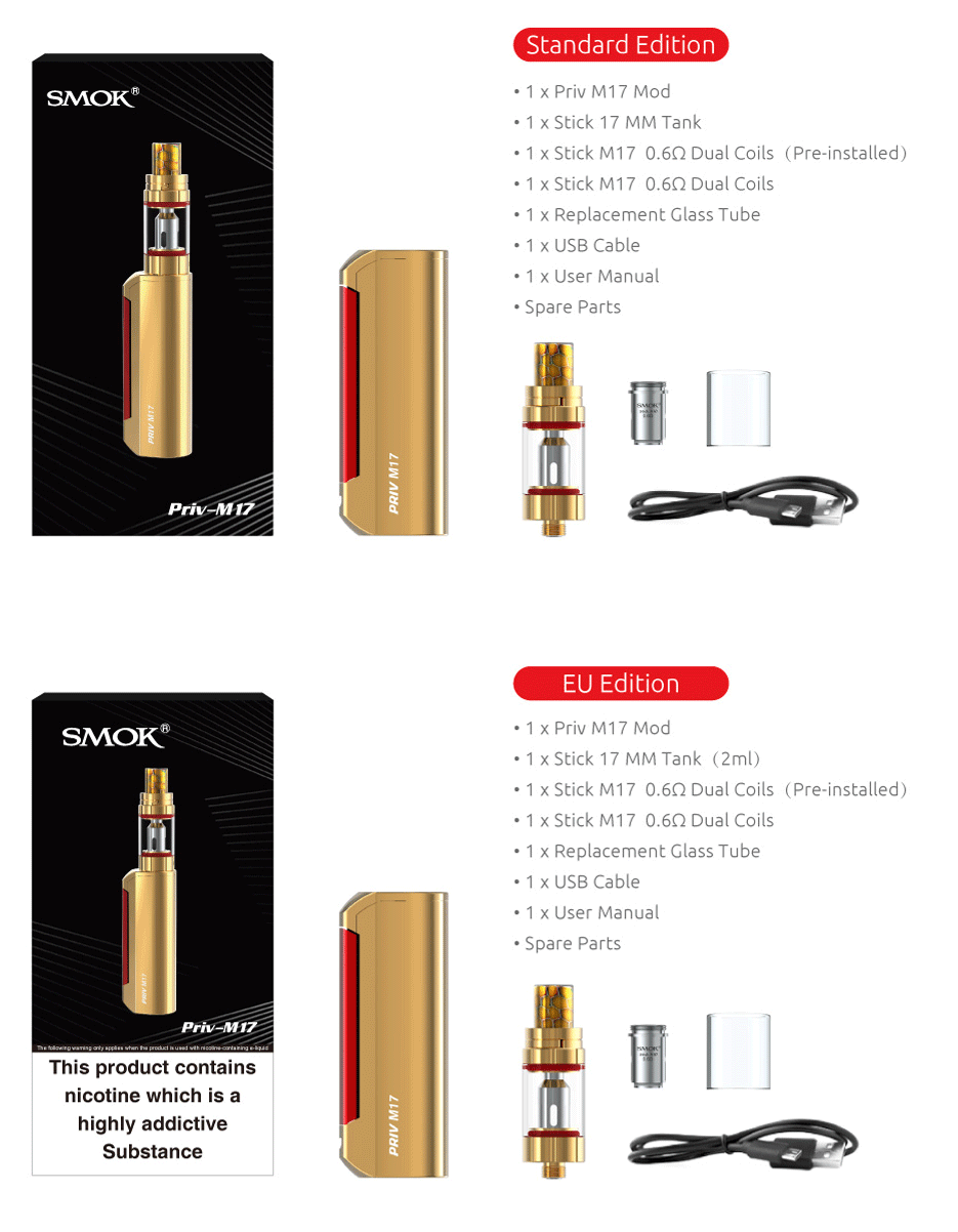 SMOK Priv M17 Kit&Mod Include Standard Edit and EU Edition