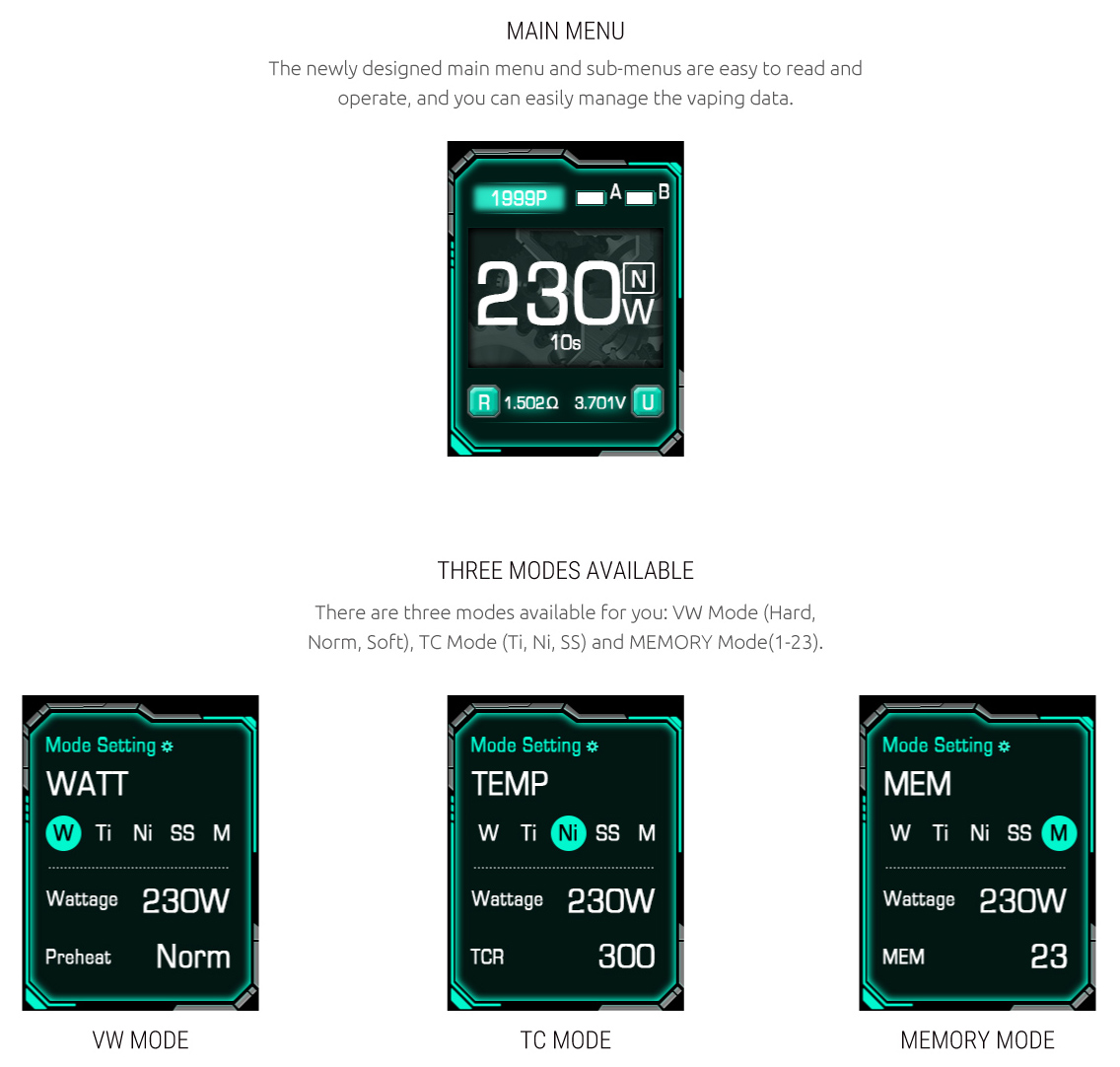 Screen Function of SMOK E-Priv Kit&Mod 