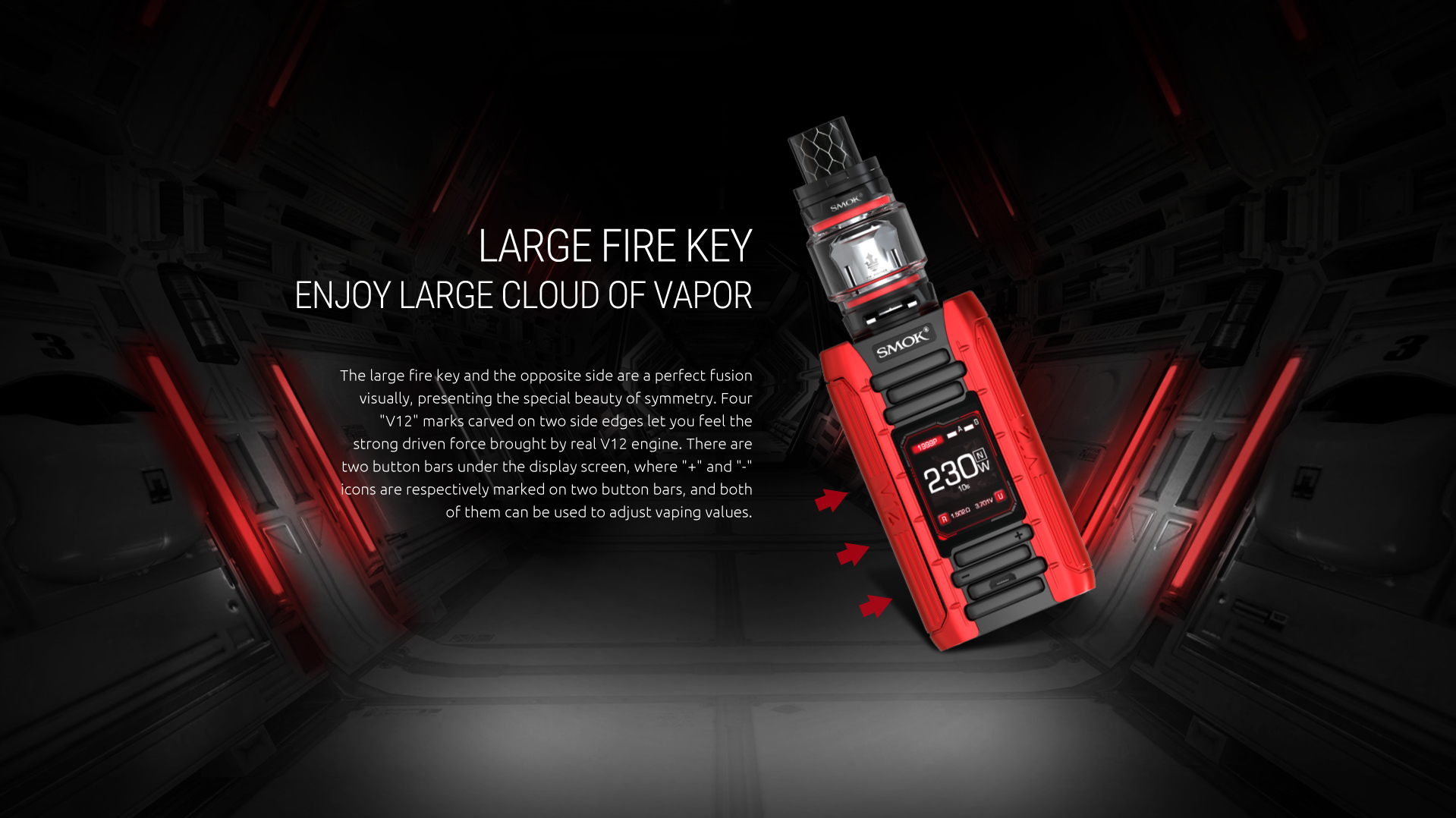 Enjoy Large Cloud Of Vapor - SMOK E-Priv Kit&Mod with Large Fire Key 
