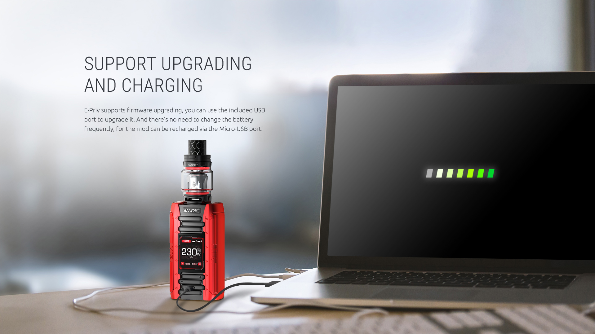 Battery Support Upgrading and Charging - SMOK E-Priv Kit 