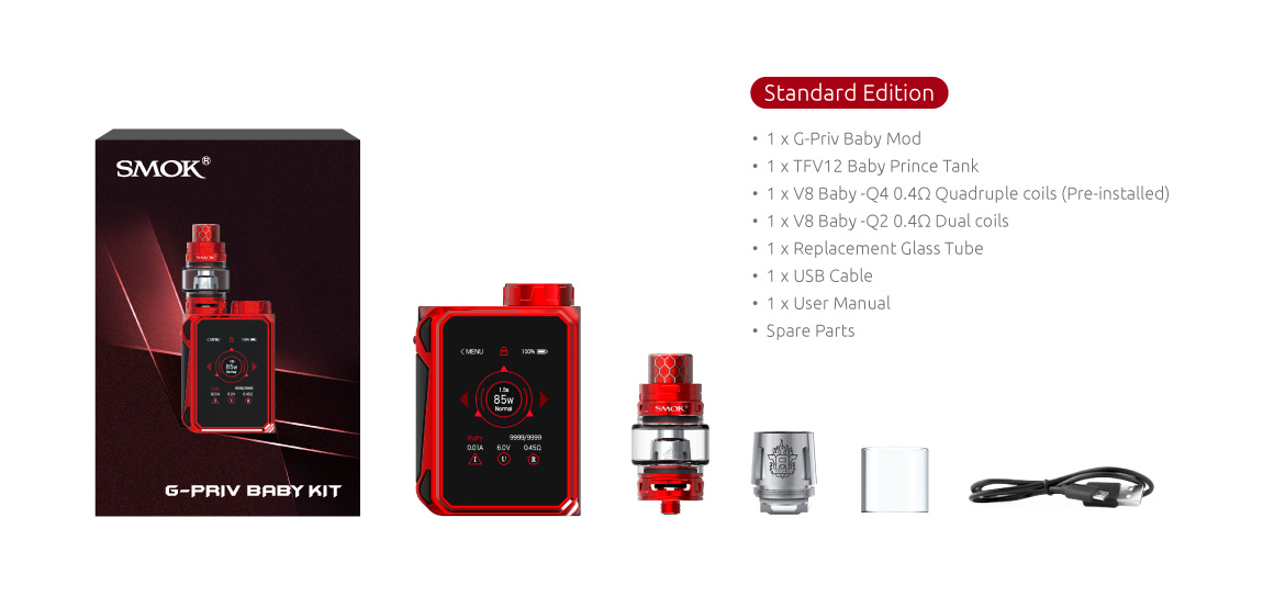 The Kit Includes - SMOK EU Edition and Standard Edition