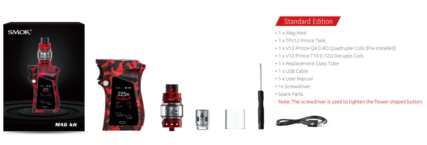 The Kit Includes of SMOK Mag 225W Mod 