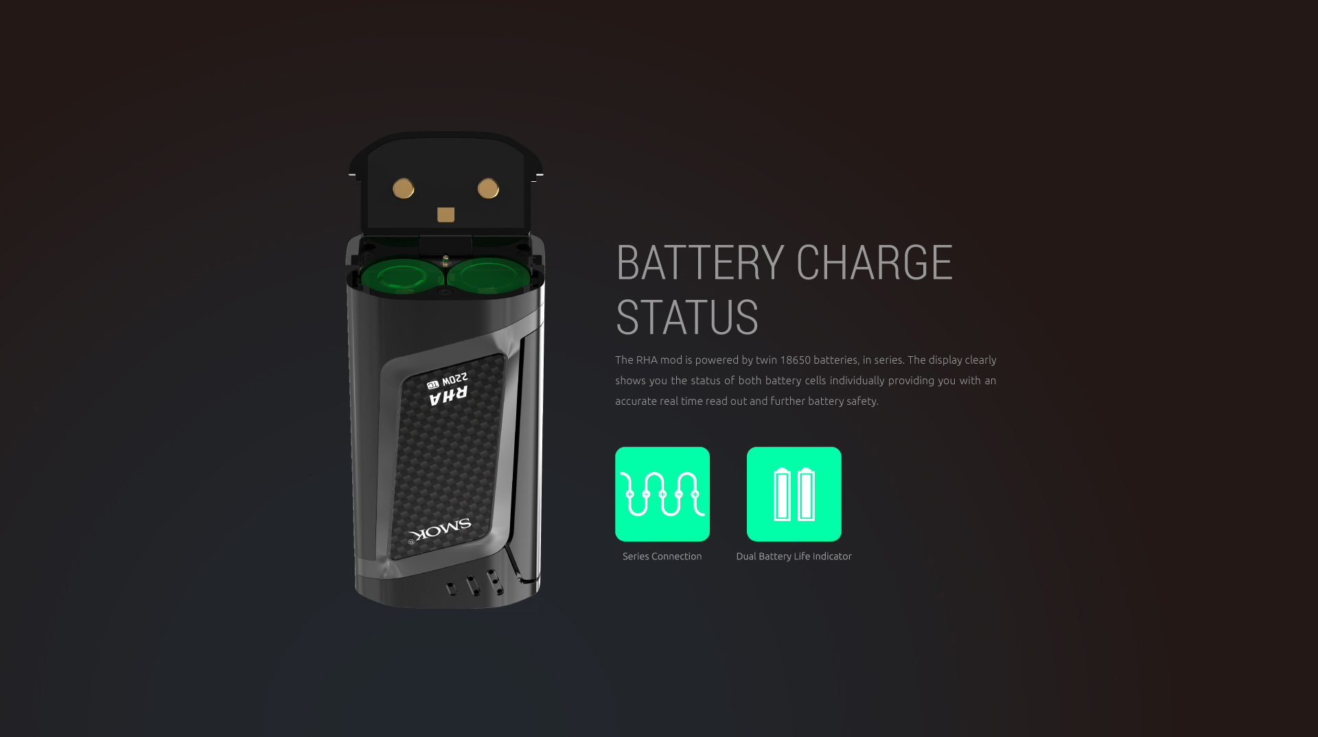 Battery Charge Status - SMOK RHA 220W Kit