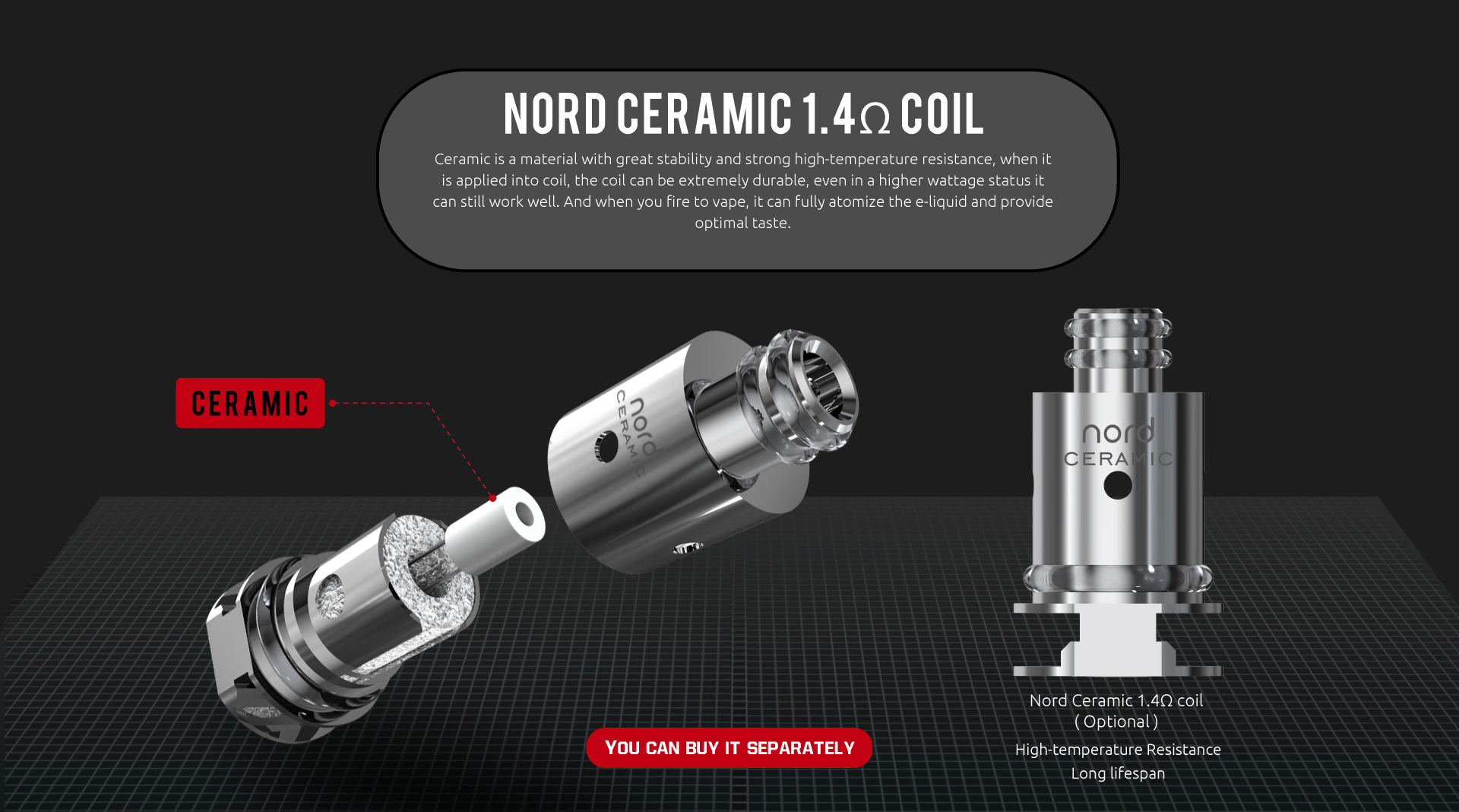 Ceramic Coil Avaliable for SMOK Nord AIO 19& Nord AIO 22 Nord 
