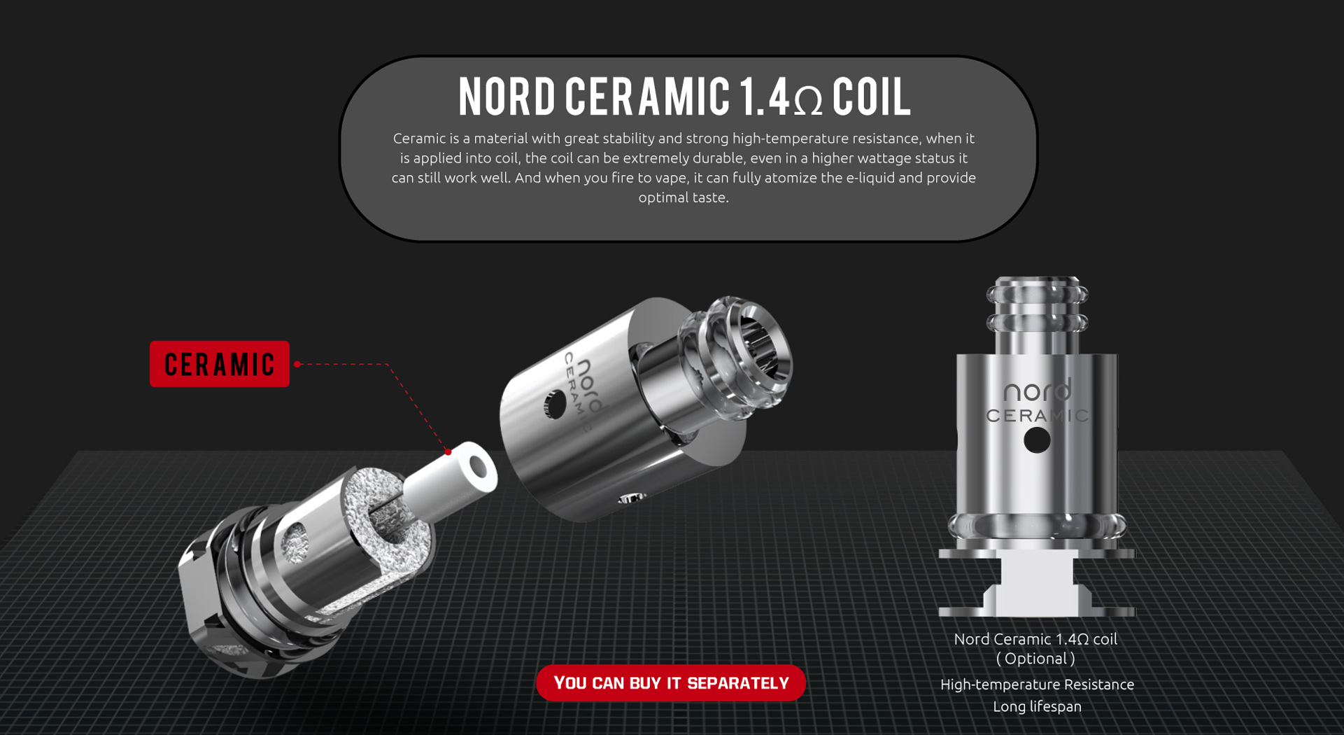 Nord Ceramic 1.4ohm Coil - SMOK Official Site
