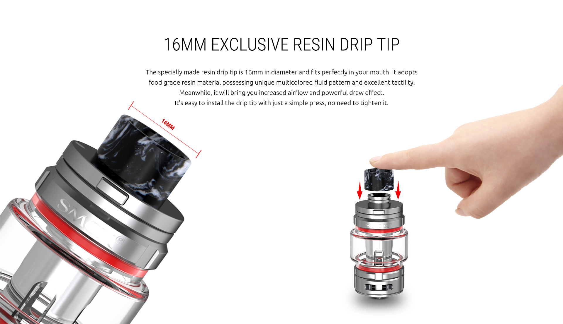 16mm Exclusive Resin Drip Tip for SMOK TFV16 Tank