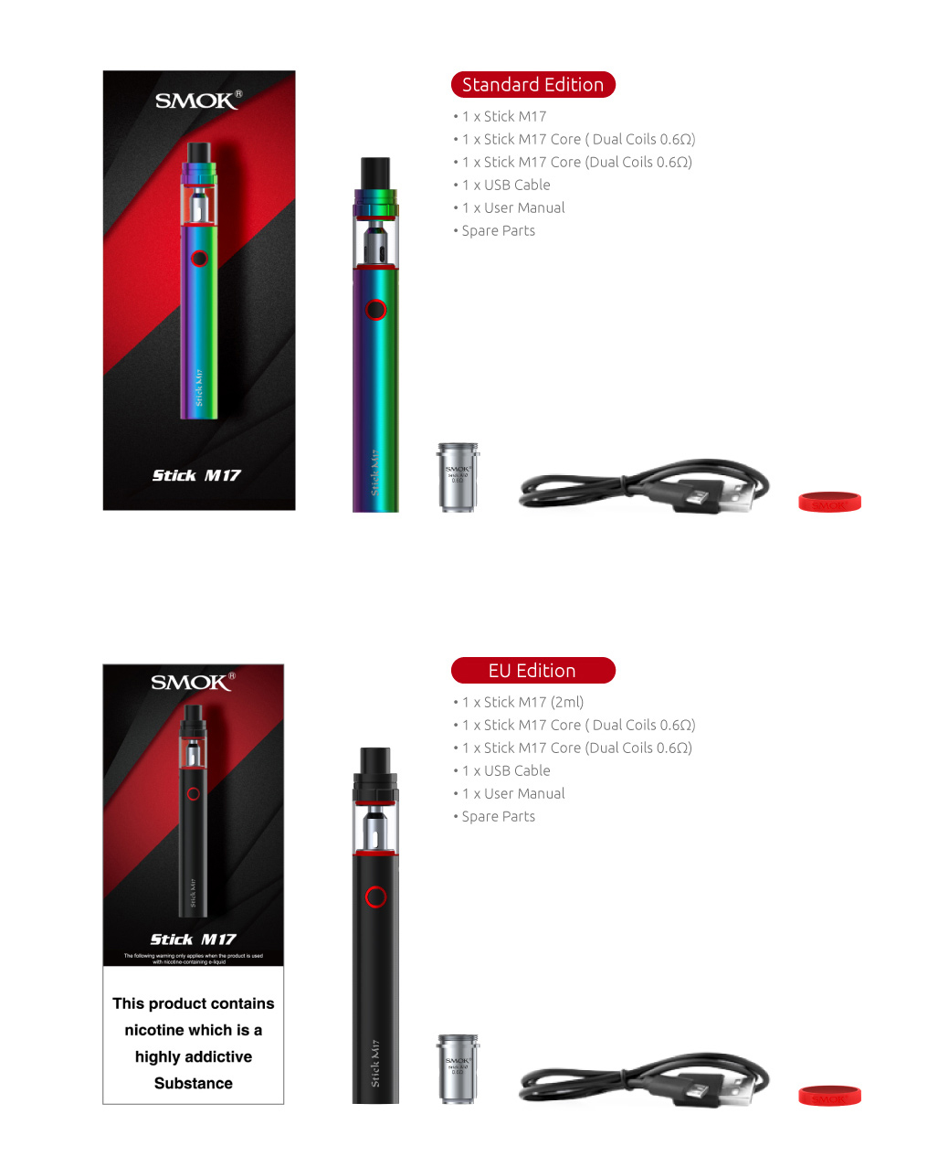 The Kit Includes - SMOK Stick M17 Mod&Kit 