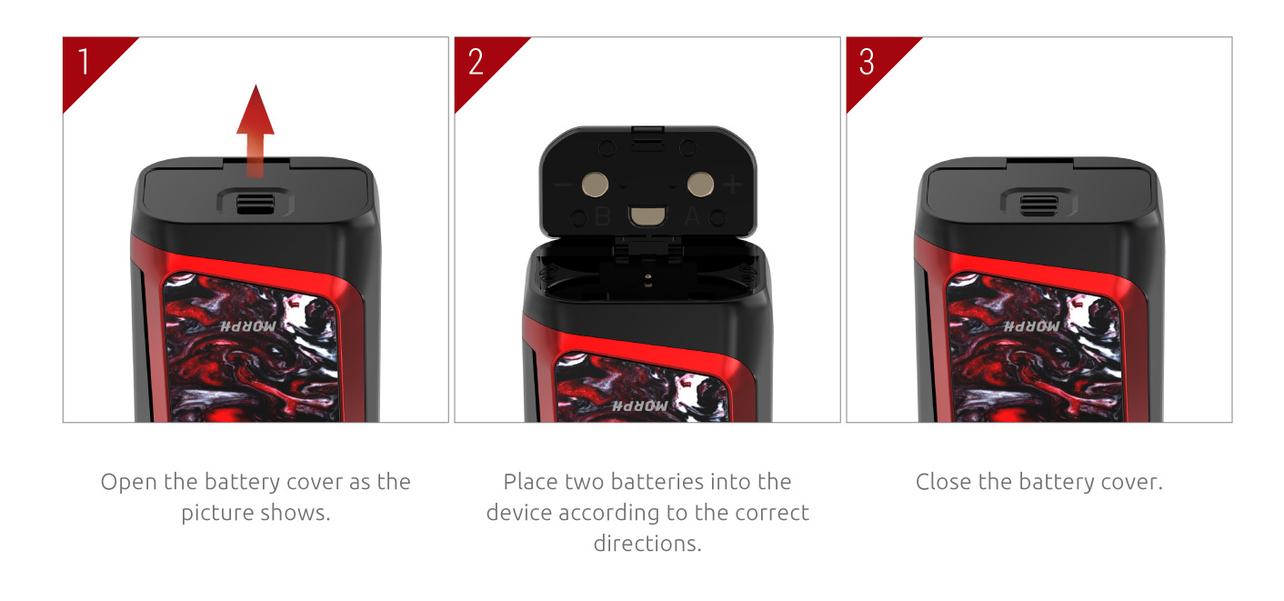 Battery Installation Chart for SMOK Morph 219 Kit