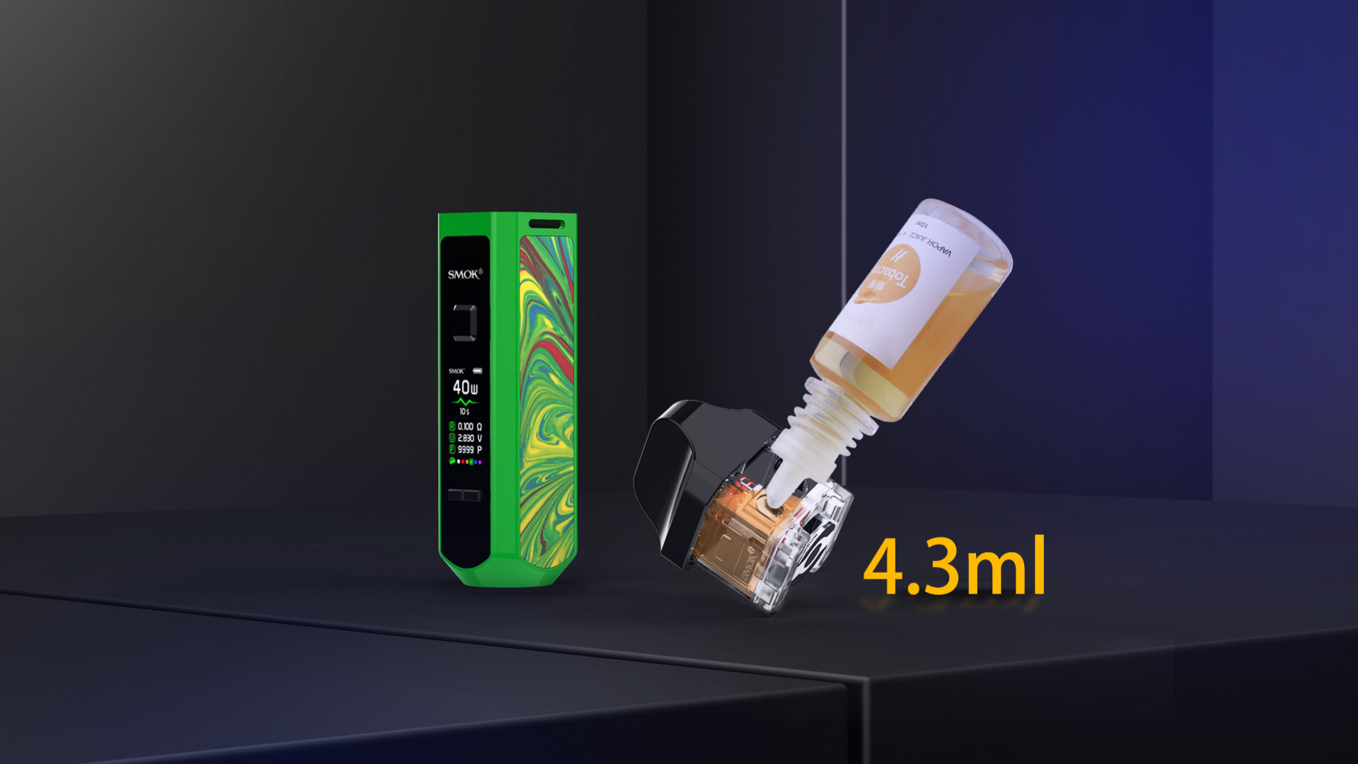 SMOK RPM40'ın 4.3 ml'lik Tankı Vardır