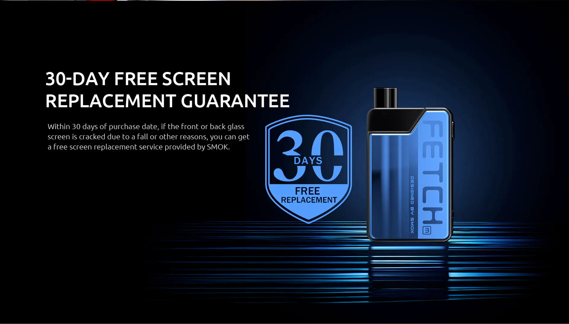 SMOK Fetch Mini Has 30-Day Free Screen Replacement Guarantee