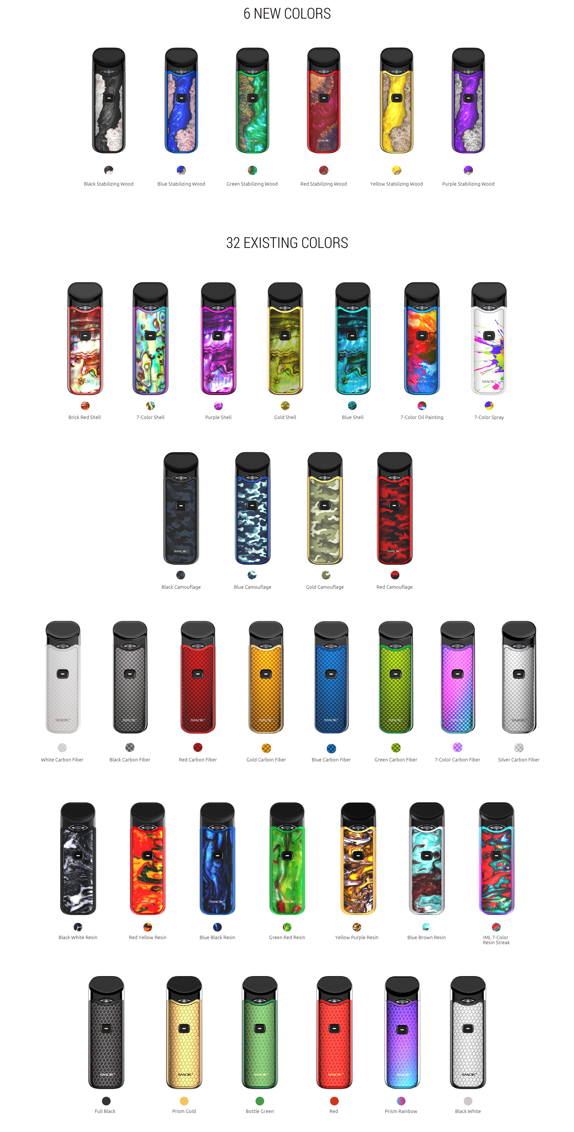 SMOK Nord Pod Kit&Mod with Total 38 Colors Avaliable