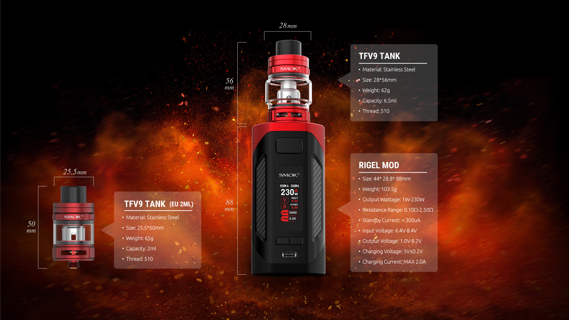 Smok Rigel E-Zigaretten Set 230W 