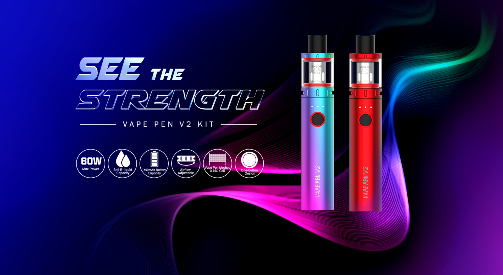 E-Zigarette KIT Stick SMOK Vape Pen V2 Silver Grau, E-Zigaretten \ E- Zigaretten KIT \ SMOK