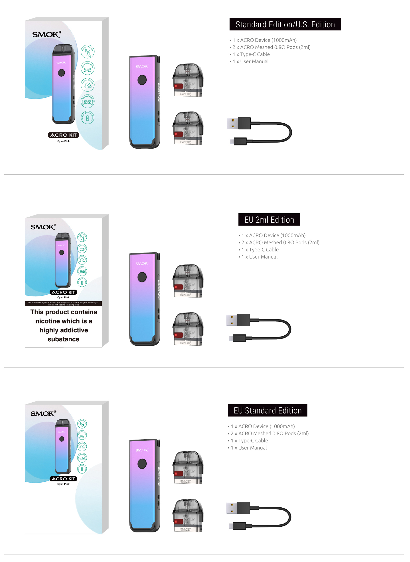 SMOK ACRO POD KIT - BLUE PURPLE - Rytrovape