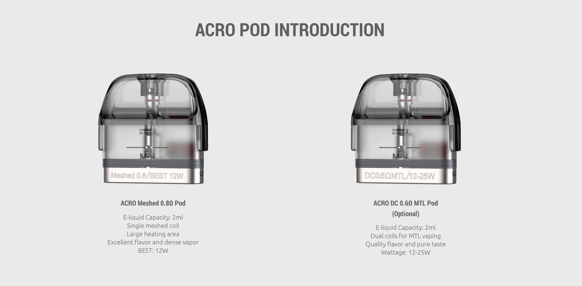 SMOK Acro Pods 2ml 0.8ohm MTL 0.6 DC MTL Replacement Pods