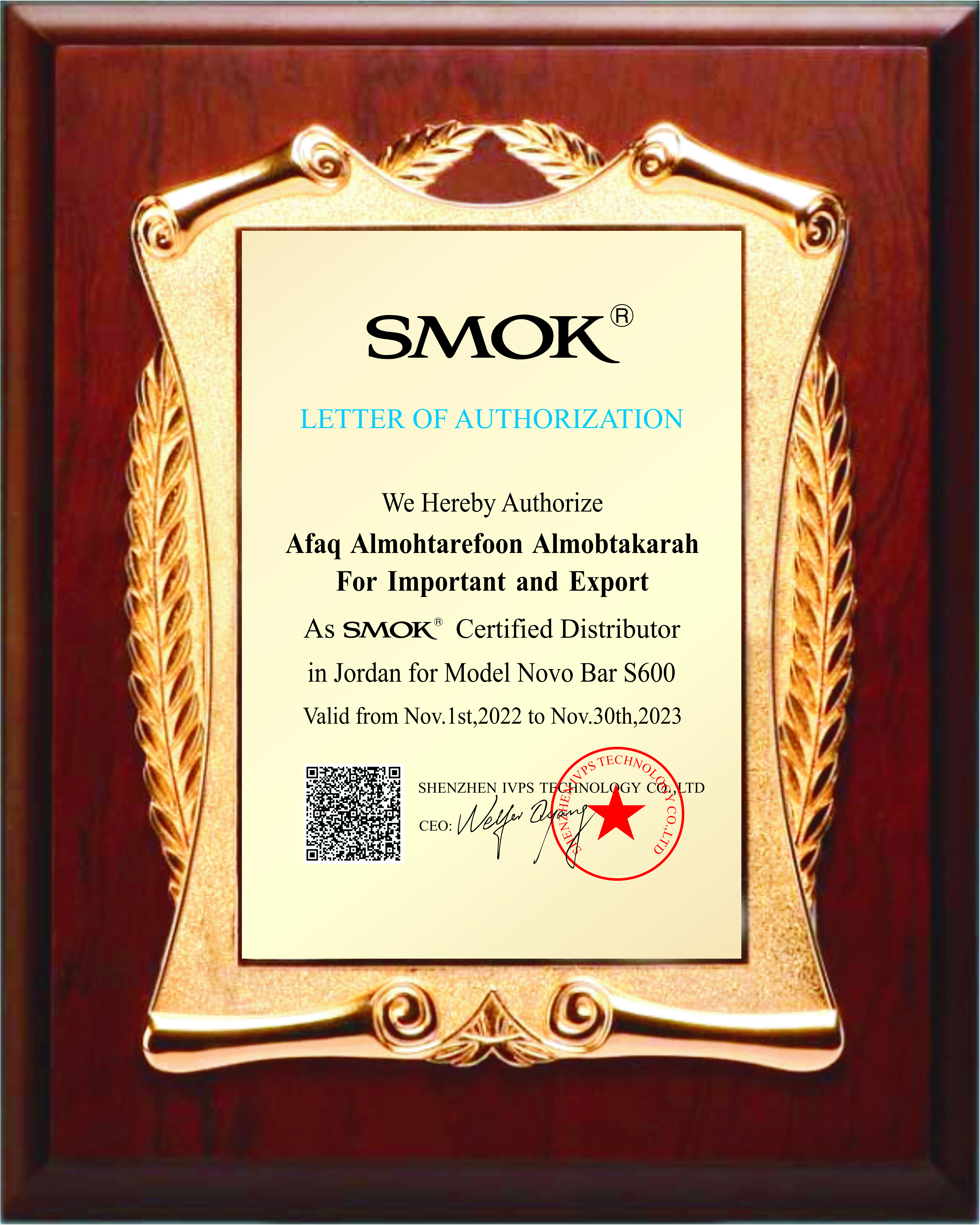 Letter of authorization document